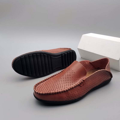 Ανδρικά μοκασίνια από οικολογικό δέρμα στρογγυλεμένο μοντέλο με επίπεδη σόλα