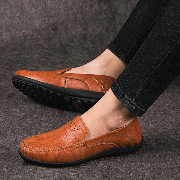 Ādas vīriešu mokasīni trīs krāsās