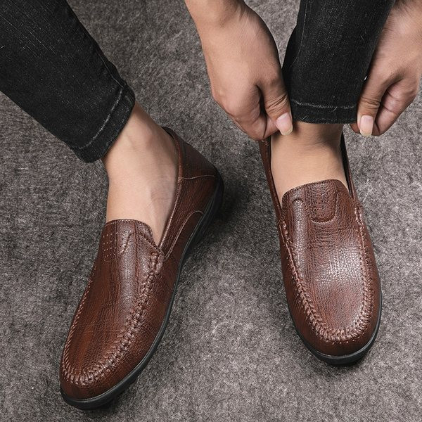 Ādas vīriešu mokasīni trīs krāsās