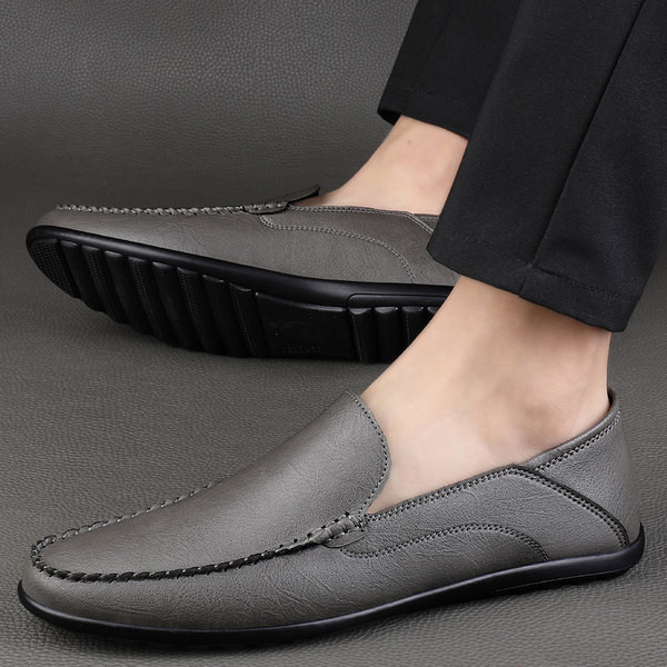 Έκο δερμάτινα ανδρικά μοκασίνια - καθαρό μοντέλο