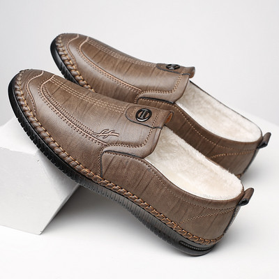 Vīriešu ādas mokasīni ar vai bez odere