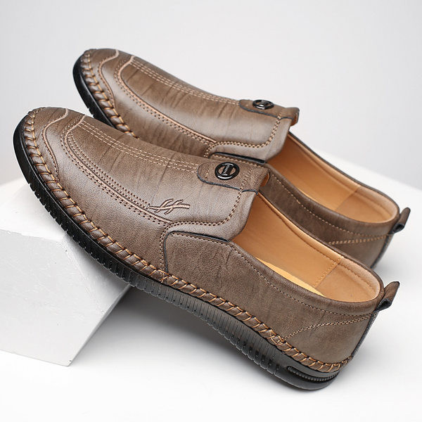 Vīriešu ādas mokasīni ar vai bez odere
