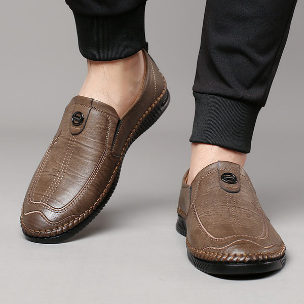 Vīriešu ādas mokasīni ar vai bez odere