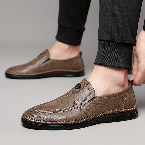 Vīriešu ādas mokasīni ar vai bez odere