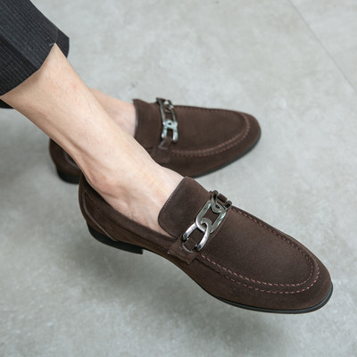 Eleganti mokasīni no eko zamšādas ar metāla elementu