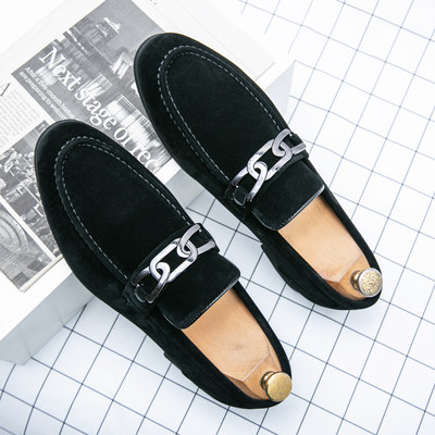 Eleganti mokasīni no eko zamšādas ar metāla elementu