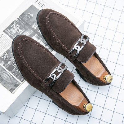 Eleganti mokasīni no eko zamšādas ar metāla elementu