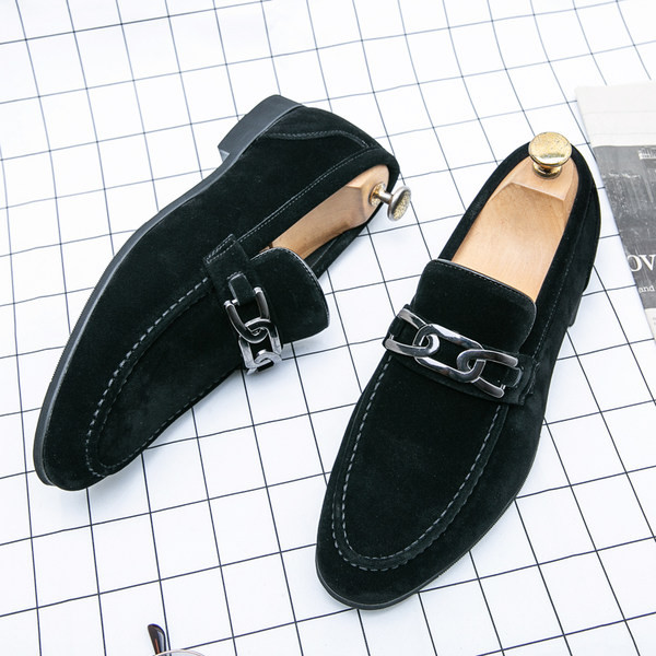 Eleganti mokasīni no eko zamšādas ar metāla elementu