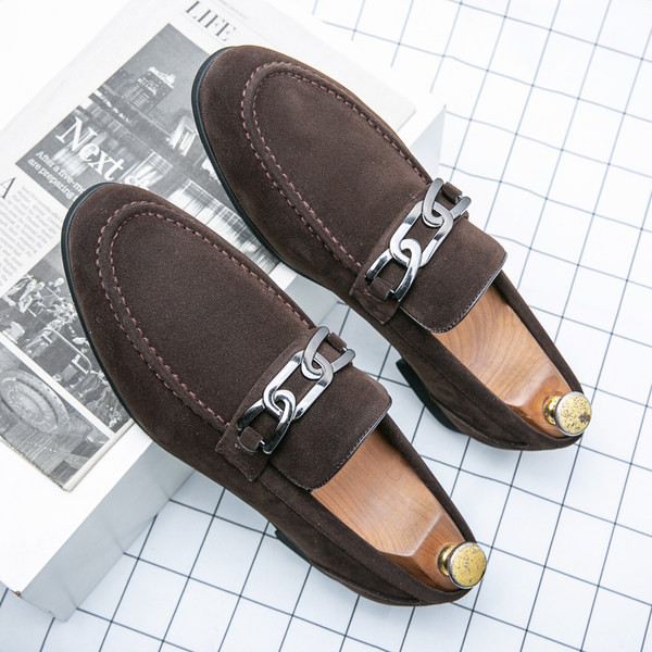 Eleganti mokasīni no eko zamšādas ar metāla elementu