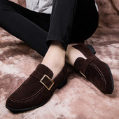 Modes vīriešu apavi ar sprādzi - melnā un brūnā krāsā