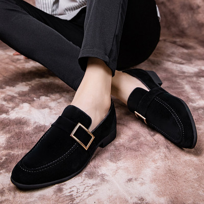 Modes vīriešu apavi ar sprādzi - melnā un brūnā krāsā