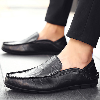 Ανδρικά μοκασίνια από οικολογικό δέρμα με επίπεδη σόλα