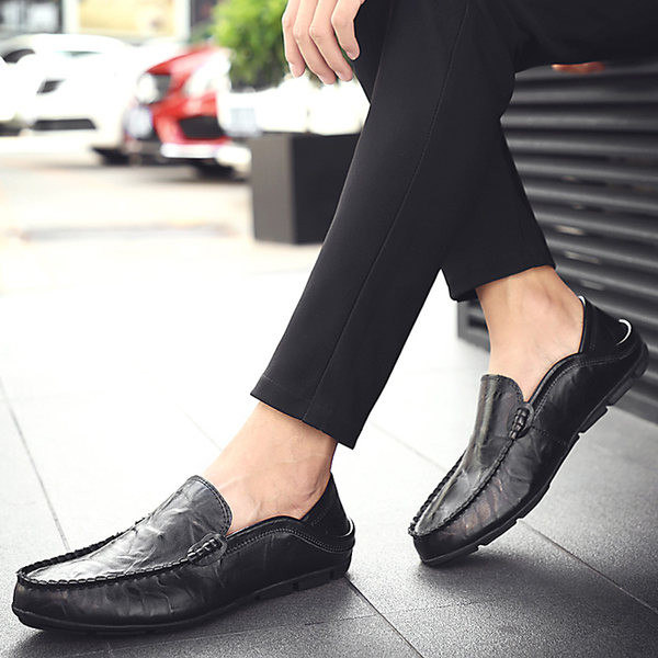 Ανδρικά μοκασίνια από οικολογικό δέρμα με επίπεδη σόλα