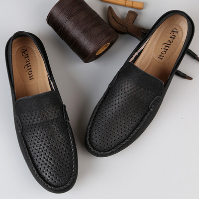 Alkalmi férfi bőr mokaszinok - két modell