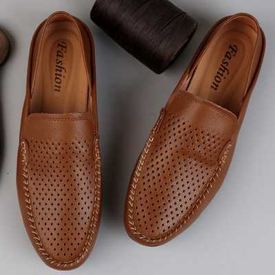 Alkalmi férfi bőr mokaszinok - két modell