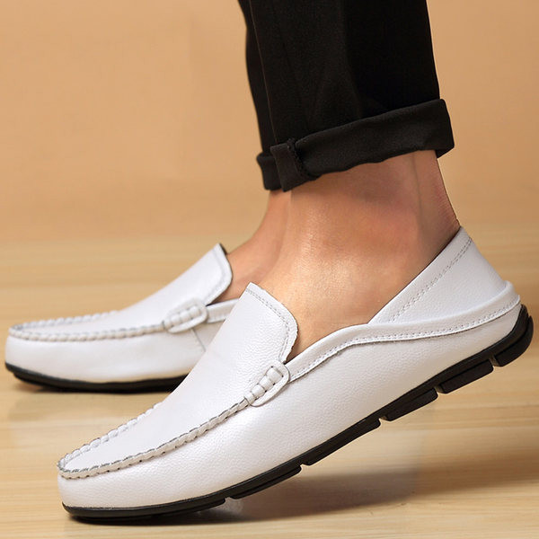 Alkalmi férfi bőr mokaszinok - két modell