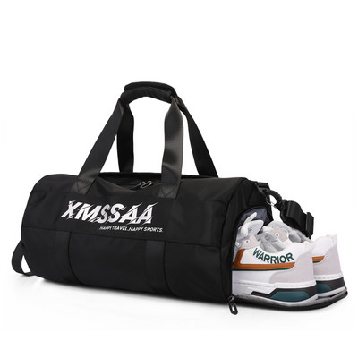 Ceļojumu soma ar garu rokturi un uzrakstu