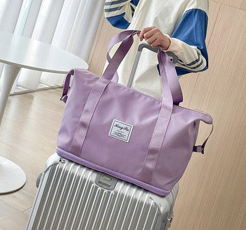 Пътническа чанта с щампа и дръжка 