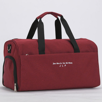 Tekstila monohromatiska ceļojumu soma ar sānu kabatu