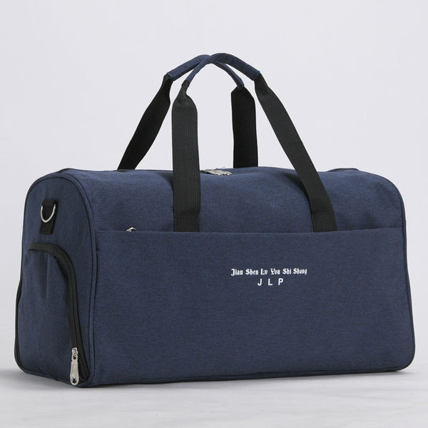 Tekstila monohromatiska ceļojumu soma ar sānu kabatu