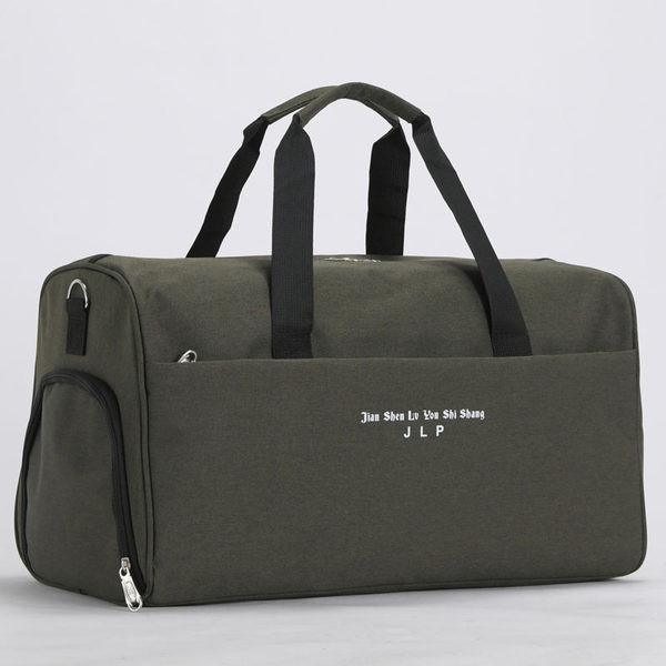 Tekstila monohromatiska ceļojumu soma ar sānu kabatu