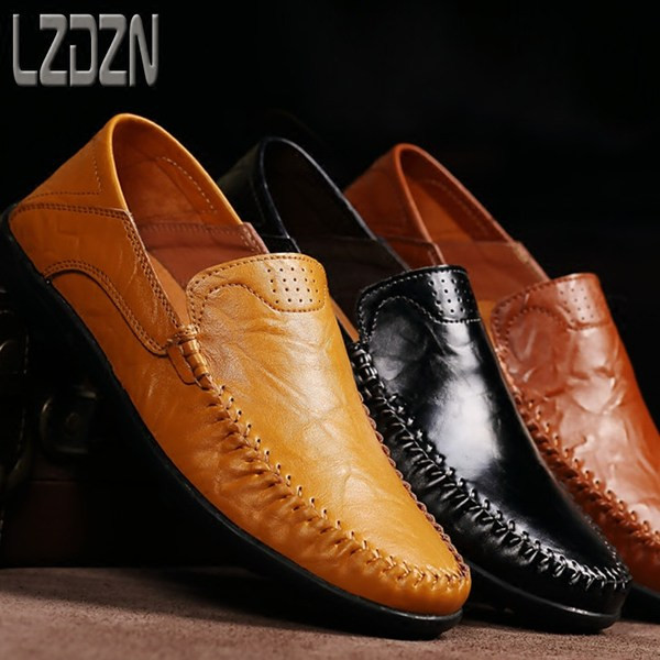 Férfi eco bőr mokaszin, elegáns modell