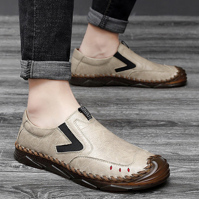 Νέο μοντέλο δερμάτινα loafers για άνδρες με επίπεδη σόλα