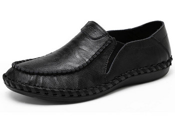 Κλασικά μοντέλα δερμάτινα loafers για άνδρες με επίπεδη σόλα