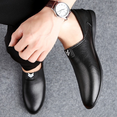 Eko bőrből készült alkalmi férfi cipő - fekete és barna