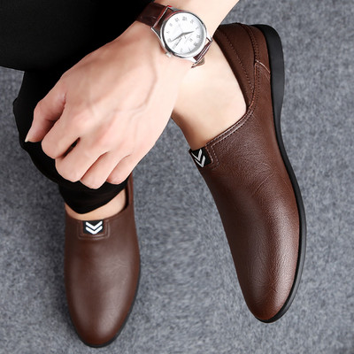 Eko bőrből készült alkalmi férfi cipő - fekete és barna