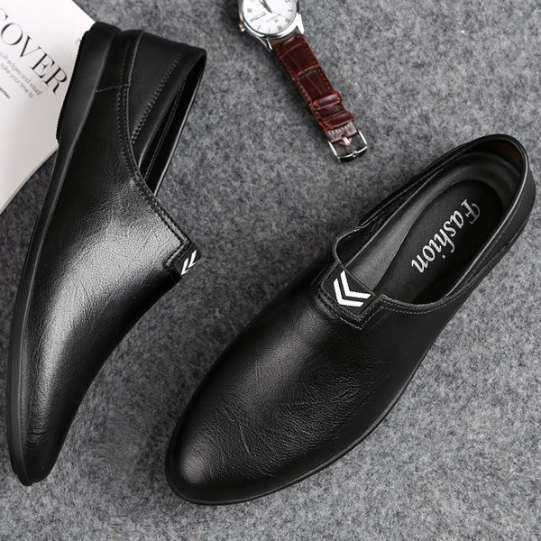 Eko bőrből készült alkalmi férfi cipő - fekete és barna