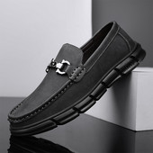 Svečane muške mokasine od eko kože sa metalnim elementima