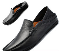 Eko bőrből készült férfi mokaszinok - lapos talppal