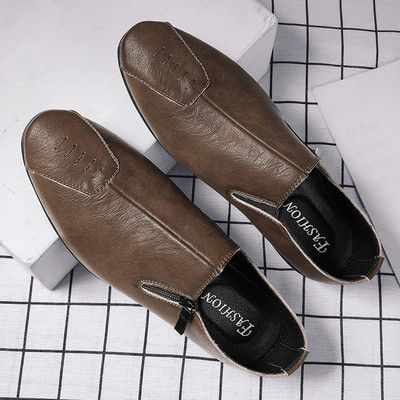 Muške mokasine od eko kože sa patentnim zatvaračem