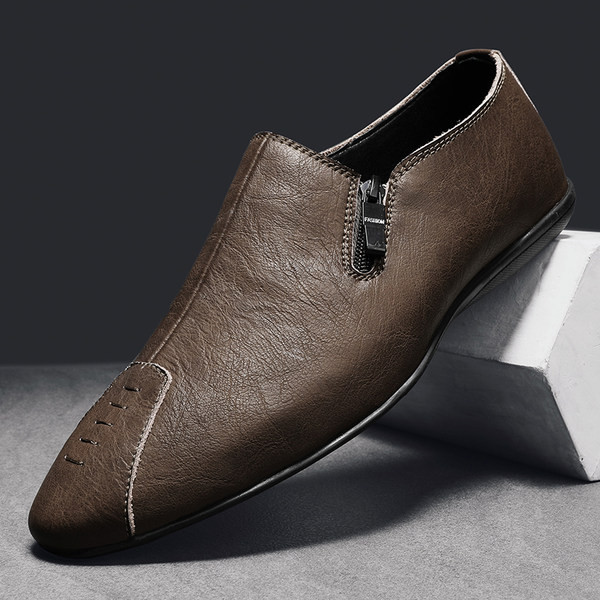 Muške mokasine od eko kože sa patentnim zatvaračem