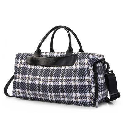 Kockás mintás hordozható utazótáska