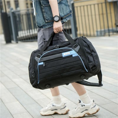 Hordozható utazótáska oldalzsebbel és vállpántokkal