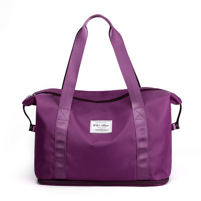 Pārnēsājama tekstila ceļojumu soma ar logotipu un rāvējslēdzēja aizdari