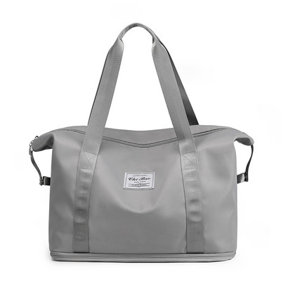 Pārnēsājama tekstila ceļojumu soma ar logotipu un rāvējslēdzēja aizdari