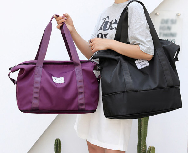 Pārnēsājama tekstila ceļojumu soma ar logotipu un rāvējslēdzēja aizdari