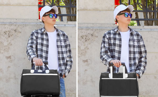 Tekstila rokassomiņa ceļojumiem