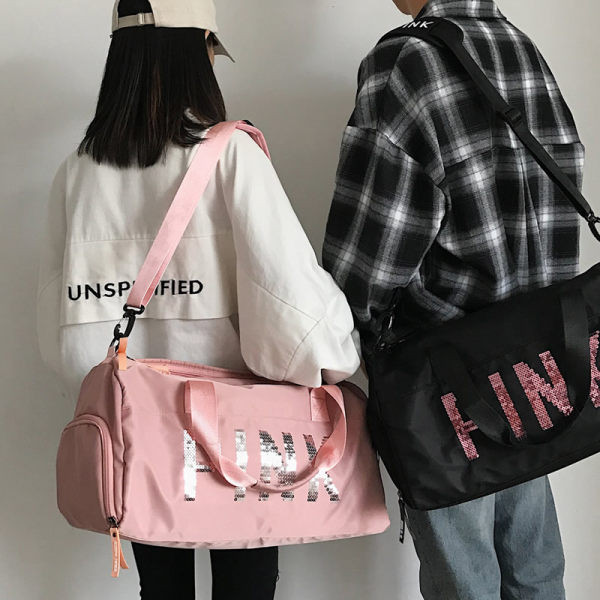 Textil sporttáska flitterekkel