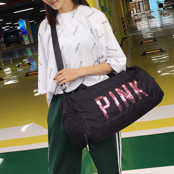 Textil sporttáska flitterekkel