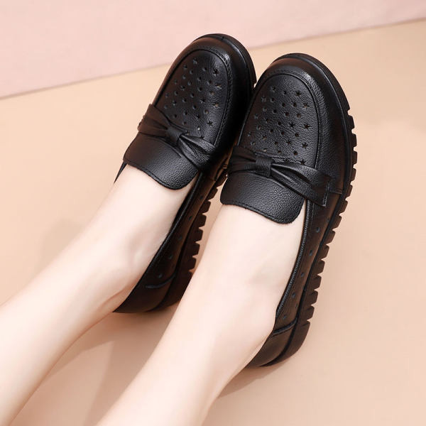 Ādas vasaras kurpes ar lenti sievietēm