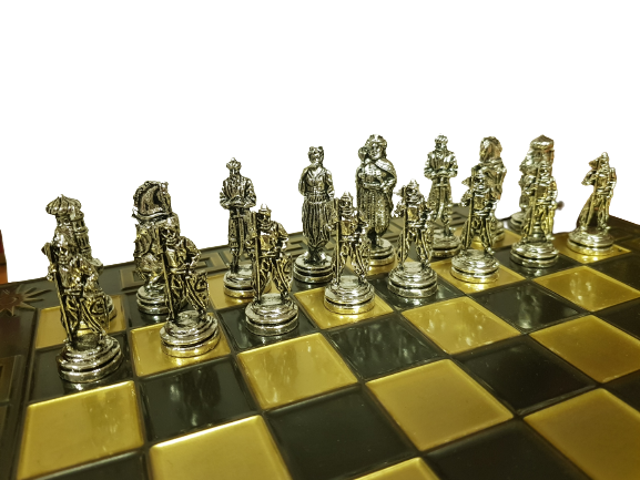 Шах Ahelos, Кръстоносци и араби, Метален, 25х25  см