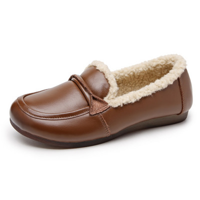 Ikdienas sieviešu ādas apavi ar dūnu oderi vai bez tās