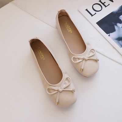 Έko δερμάτινα μοκασίνια με κορδέλα