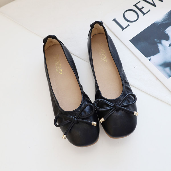 Έko δερμάτινα μοκασίνια με κορδέλα