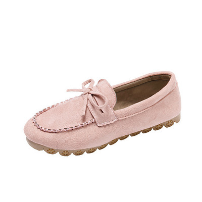 Ženske mokasine od brušene kože s trakom i toplom postavom