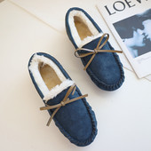 Γυναικεία μοκασίνια με φόδρα και κορδέλα